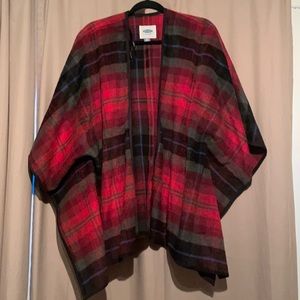 Plaid poncho